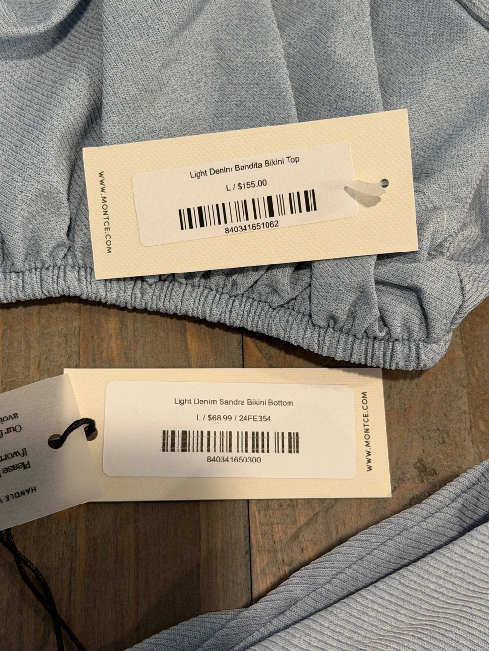 Montce Light Denim Puff Bikini Large - Picture 2 of 4